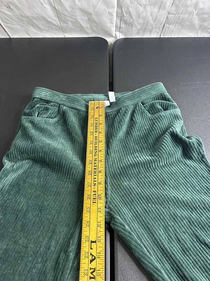 Denim & Co. Pantalones Mujer Pequeños Verde Acanalado Pana Leggings Pull On Elástico Foto 3 de 4