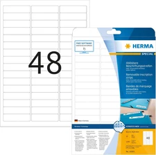 Self Adhesive Removable Multi-Purpose Labels, 48 Labels per A4 Sheet, 1200 Label