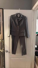 Talbots Womens 2 Piece Wool Blend Pant Suit Blazer Trousers Set Size 4P