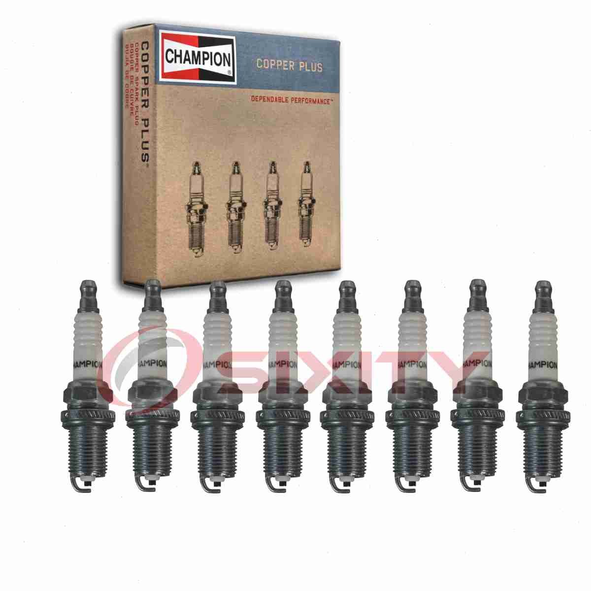8 pc Champion Copper Plus 337 Spark Plugs for RC8YC 6962 Ignition Wire bl