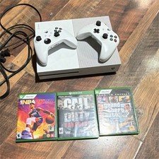 Microsoft Xbox One S Console w/ 2 Controllers, NBA 2K23, COD Vanguard, GTA V
