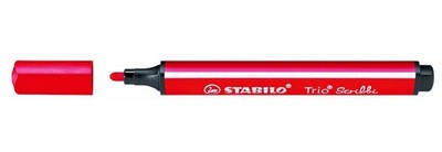Triangular Fibre-Tip Pen - STABILO Trio Scribbi - Pack of 1 - Red