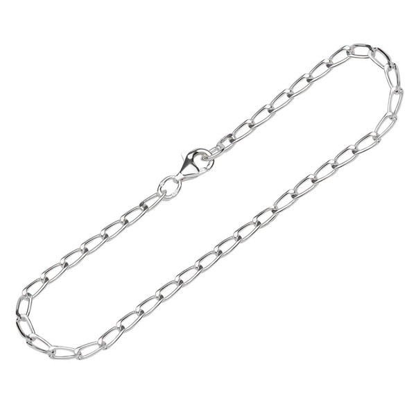 Armband 925 Sterlingsilber 19Cm Langpanzerkette GedrüCkt Herren Armreif Kette-image
