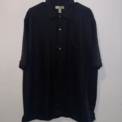 Joseph Abboud Shirt, Men s Sz XXL/XXG, Black, No Tuck Square Cut Hem.
