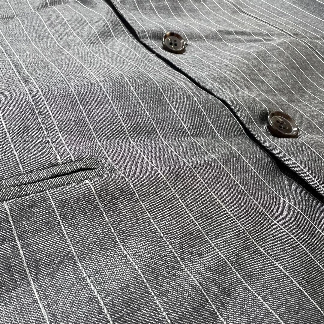 RING JACKET MEISTER Charcoal Gray Pinstripe Suit Set XL 52 Excellent condition image 12