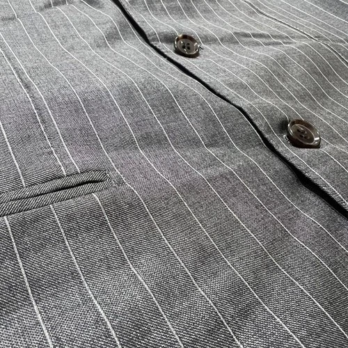RING JACKET MEISTER Charcoal Gray Pinstripe Suit Set XL 52 Excellent condition image 12