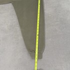 Olive green Eddie Bauer sweatshirt size L, yellow measuring tape along the side, USA made 90s.