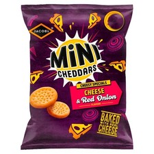 15 Pack Jacob's Mini Cheddars Cheese & Red Onion 90g x15 - Bulk Value