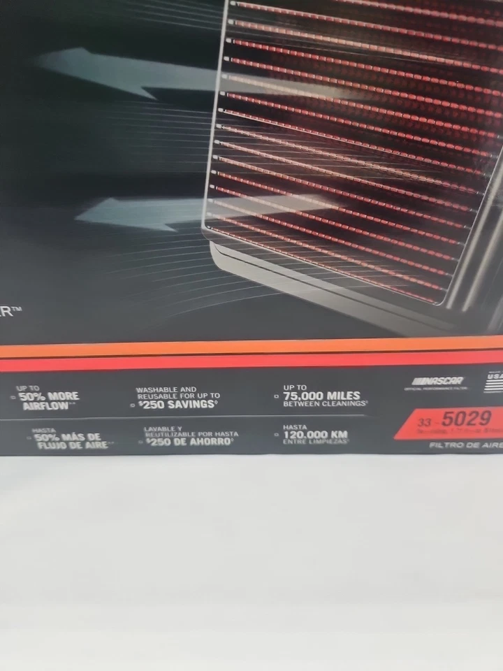 Filtro de aire de repuesto K&N 33-5029 para Ford Mustang L4/V6/V8 2015-2019, 33-5029 Foto 4 de 4
