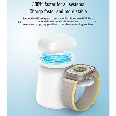 Weißes 15W Magnetisches Kabelloses Ladegerät für iPhone für Watch für AirPo