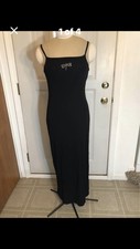 Black Stretchy Prom Evening Homecoming Long Dress Size M Sleeveless Dragonfly
