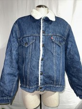 Vintage Levi  s Denim Jacket Sherpa Lined Men  s Size 46 Made in USA