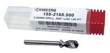 5.50mm (.2165") CARBIDE DRILL 1/8 SHANK 1-1/2"OAL 130� POINT KYOCEA 155-2165.500