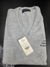 Vintage Hogan Men’s V-Neck Sweater Large Gray Heather 1987 Wildcat USA Made #149