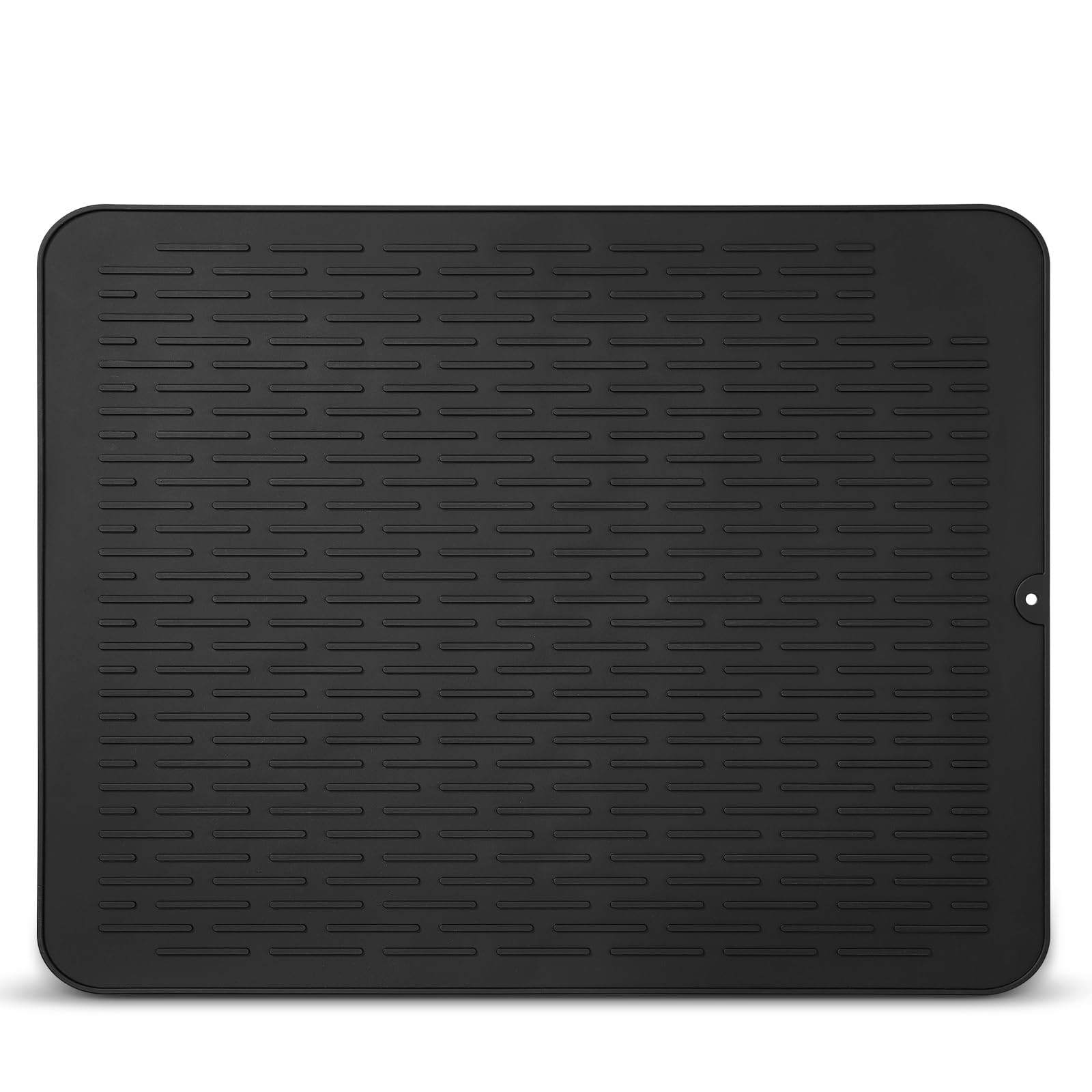 Extra Large Silicone Dish Drying Mat - XL Size 23” x 18” 23 x 18 inch, Black
