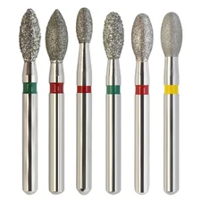 Dental Diamonds Football Burs FG Friction Grip Red Green Yellow Grit Egg 368 379
