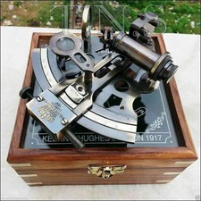 Nautical Brass Sextant Wooden Box Working German Marine Sextant Collectible Gift