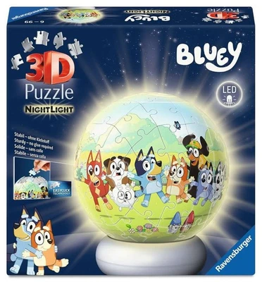 Ravensburger 12008060 Puzzle-Ball Nachtlicht Bluey, 3D Puzzle 6-99 Jahre - Bild 1 von 4