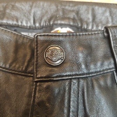 Harley Davidson Leather Pants Women's Size 34/6 Black 03402 | eBay