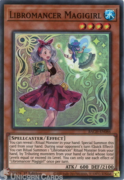 BACH-EN086 Libromancer Magigirl Super Rare 1st Edition Mint YuGiOh Card