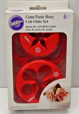 Wilton Gum Paste Rose Cut-Outs Set NEW 6 Piece