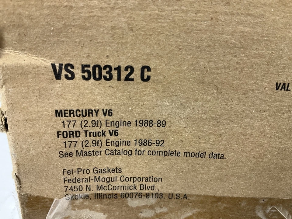 Комплект прокладок крышек клапанов Fel-Pro VS50312C 1986-1992 Ford Bronco II, Ranger 2,9 л V6 - Изображение 2 из 2