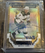 Upper Deck Black Diamond Autograph Brock Faber #BDB-BF Minnesota Wild 2023-24