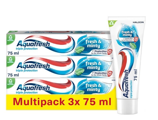 Aquafresh Toothpaste Triple Protection Fresh & Minty, 3 in 1 Protection, Pack of