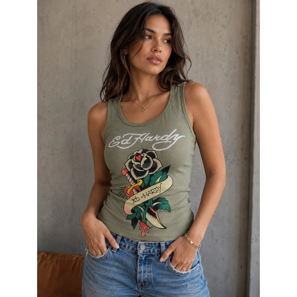 Ed Hardy Cotton Tank Tops for Women for sale | eBay