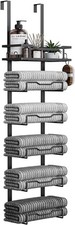 Over The Door Towel Rack 6 Tier No Drill Bathroom Towel Organizer Black