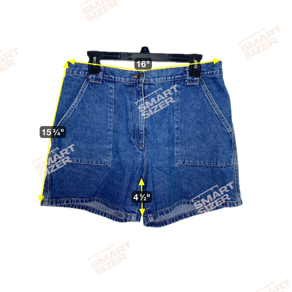 IZOD Women's Denim Blue Jean Bermuda Shorts Size 12 Deep Pockets 1970's Vintage - Image 2 of 4