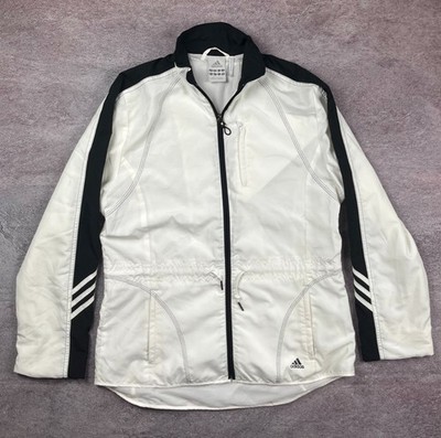 Vintage Adidas Clima365 Women White Track Jacket Windbreaker 2006 Y2K Size S