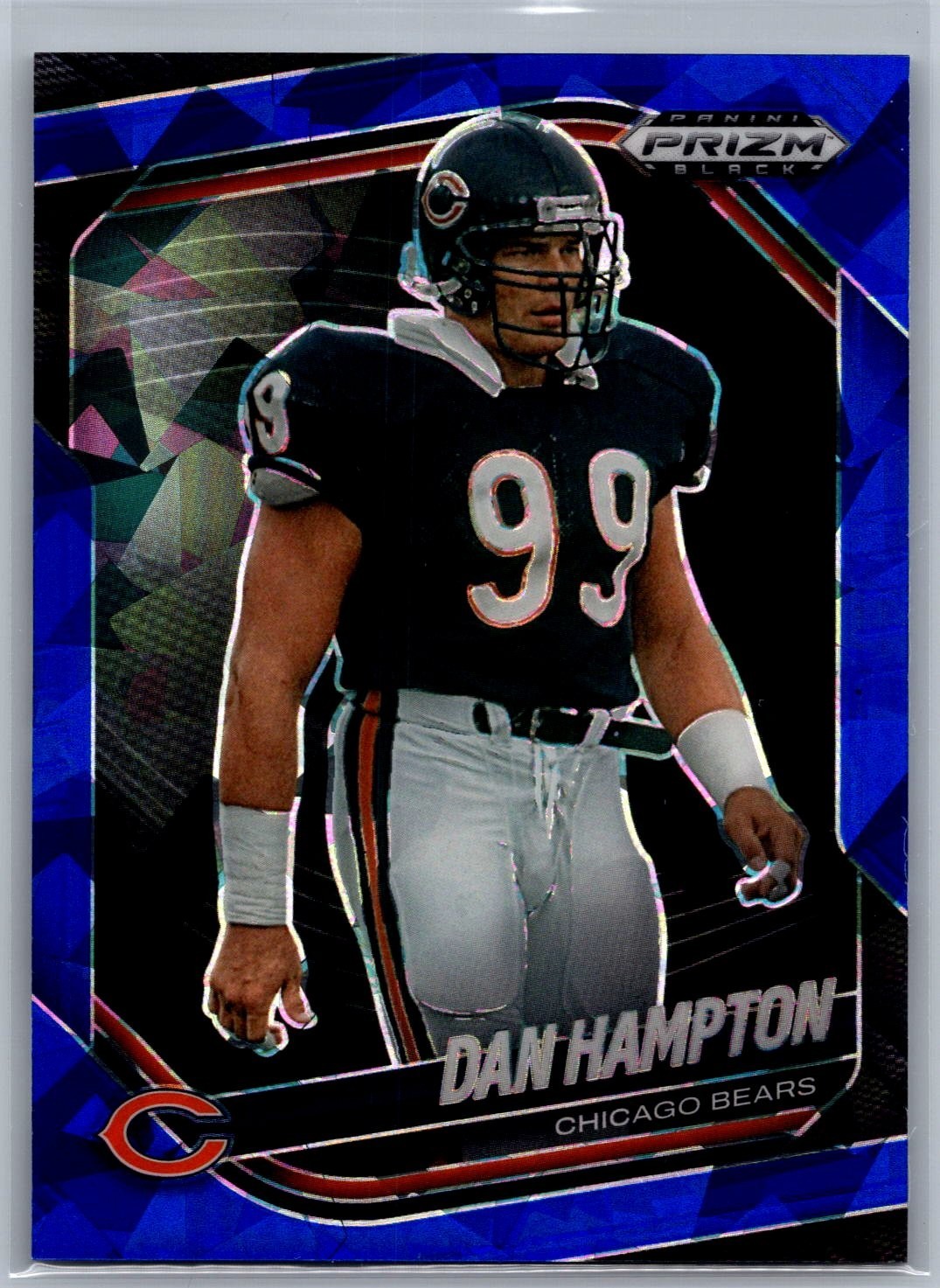 2025 Panini Prizm Black Dan Hampton Blue Ice Prizm /125 #20 Chicago Bears