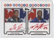 2008 Topps Rookie Premiere Quad Red Ink DeSean Jackson Mario Manningham Auto t8i