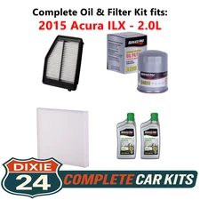 2015 Acura ILX 2.0L Complete Air, Oil & Cabin Filter Kit (0W-20)