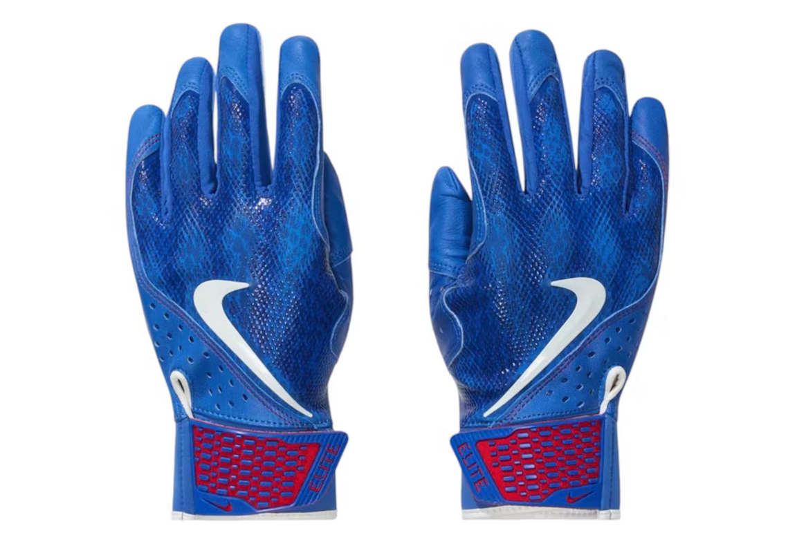 Nike Kobe Baseball Alpha Elite Batting Gloves Blue Size Large