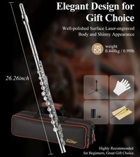 Eastar EFL-1 C Flute Closed Hole 16 Key Nickel Plated With Stand Case Tuning Rod