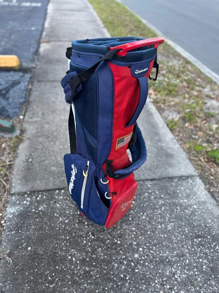 TaylorMade Crossover Flex Tech Stand Bag Navy Red White American Flag - Image 2 of 4