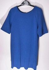 Warehouse Blue Dress UK 8 Short Sleeve Shift Dress Casual Smart spring summer
