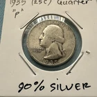 1935  P WASHINGTON SILVER QUARTER (25ç) 90% Silver