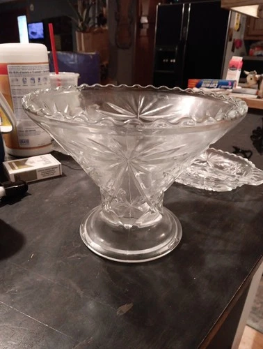 Vintage Anchor Hocking EAPC  Star of David  Prescut Punch Bowl Stand