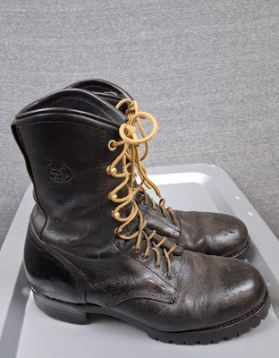 Georgia Boot Mens Logger Size 13 Black Leather Logger Packer Lace Up Workwear