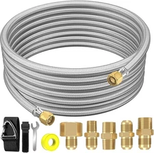 Upgraded 18 Feet High Pressure Braided Propane Hose Extension with Conversion