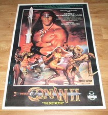 CONAN THE DESTROYER 1984 ORIGINAL Turkish 27X40 Movie Poster NM ROLLED