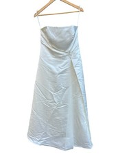 David  s Bridal Wedding Dress Ivory Size 16 Strapless A-line Beaded With Buttons