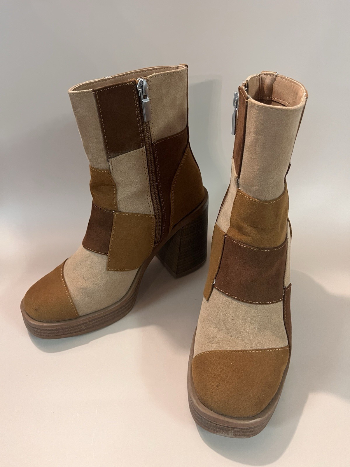 Universal Thread Retro Chunky Suede Patchwork Boo… - image 2