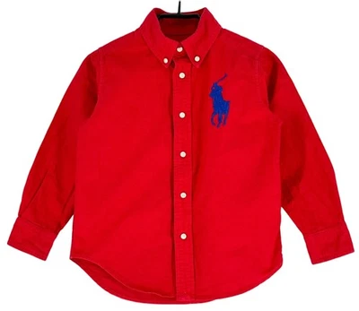 Ralph Lauren Jungen Hemd Langarm Gr. 4 Jahre Rot Baumwolle - Bild 1 von 4