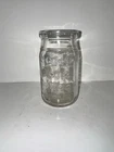 Vintage Meadow Gold Cottage Cheese Container Glass 12 Oz. Silver Seal