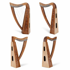 19 String Celtic Irish Lever Harp Starter Kit w/ Bag Tuning Key Beginner Harp