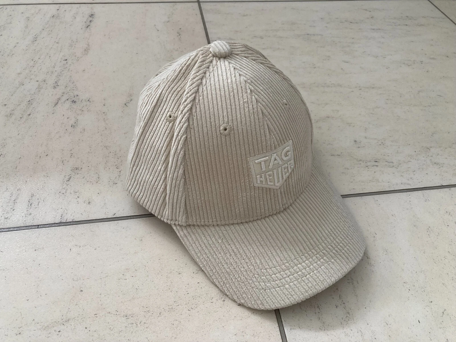 Tag Heuer Cap Adjustable Beige Cream Corduroy Carrera Monaco Formula 1 Autavia
